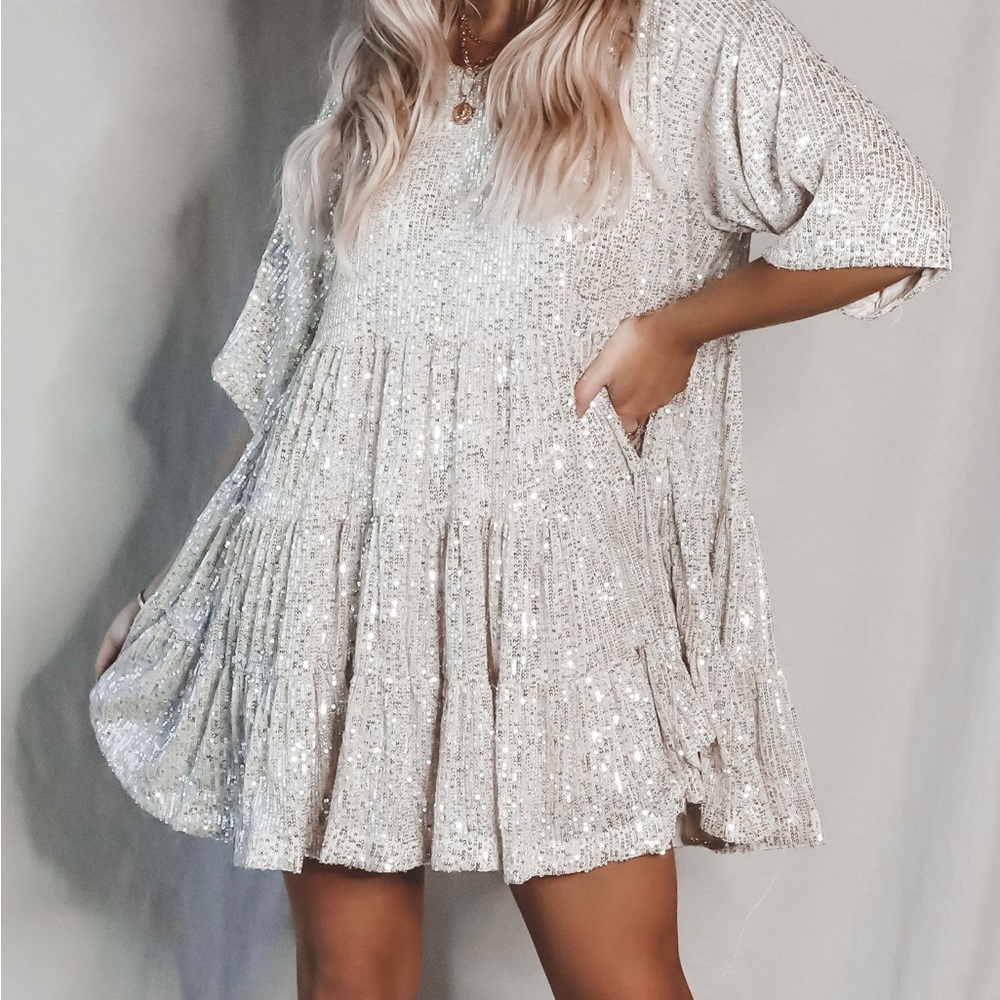 Champagne Sequin Dress! Brand new never worn!